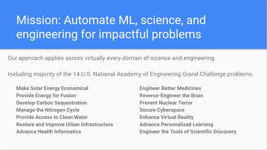 Mission: automate ML, science, and engineering